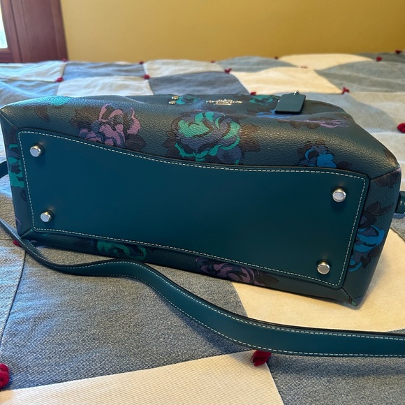 🌸 Lille Carryall With Jumbo Floral Print Deep Turquoise - Picture 9 of 12